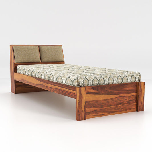 Xoutaoris Sheesham Wood Single Size Bed With Storage (Honey Finish)