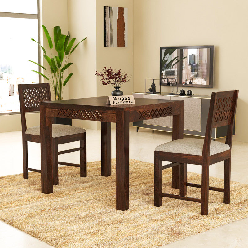 Velora Sheesham Wood Dining Set 2 Seater (Walnut Finish)