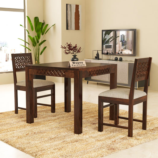 Velora Sheesham Wood Dining Set 2 Seater (Walnut Finish)