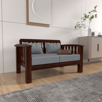 Raiden 2 Seater Solid Wood Sofa (Walnut Finish)