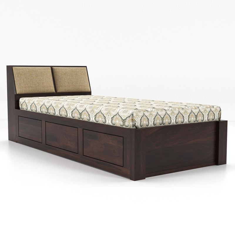 Xoutaoris Sheesham Wood Single Size Bed Without Storage (Honey Finish)