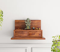 Hiaznieth Sheesham Wood Home Temple (Honey Finish)