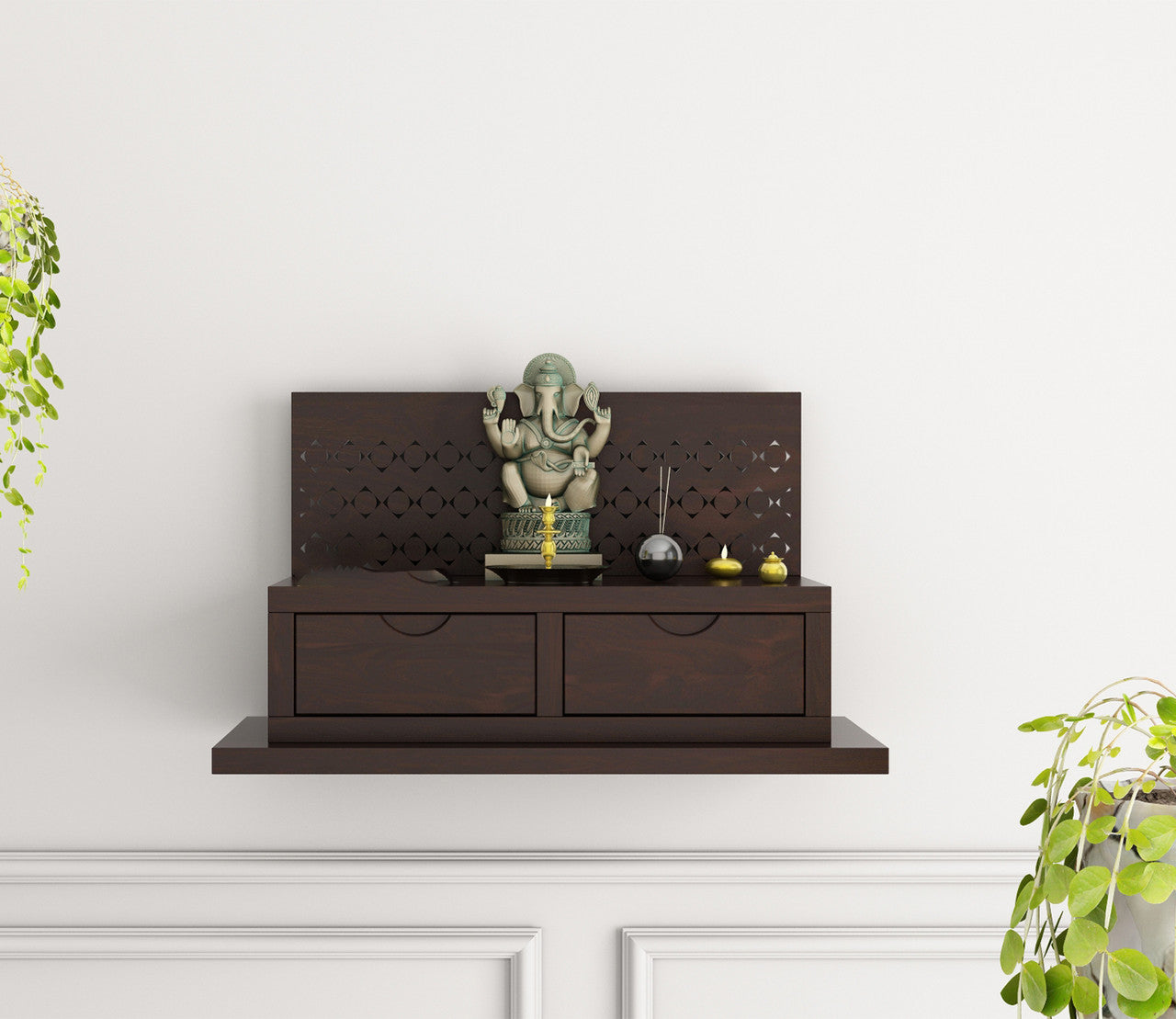 Hiaznieth Sheesham Wood Home Temple (Honey Finish)