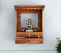 Pirvoeth Sheesham Wood Home Temple (Honey Finish)