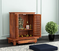 Fitheorin Sheesham Wood Home Temple (Honey Finish)