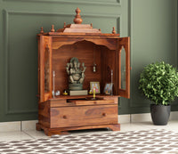 Xerior Sheesham Wood Home Temple (Honey Finish)