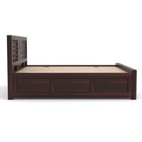 Eltrion Sheesham Wood Queen Size Bed With Storage (Walnut Finish)