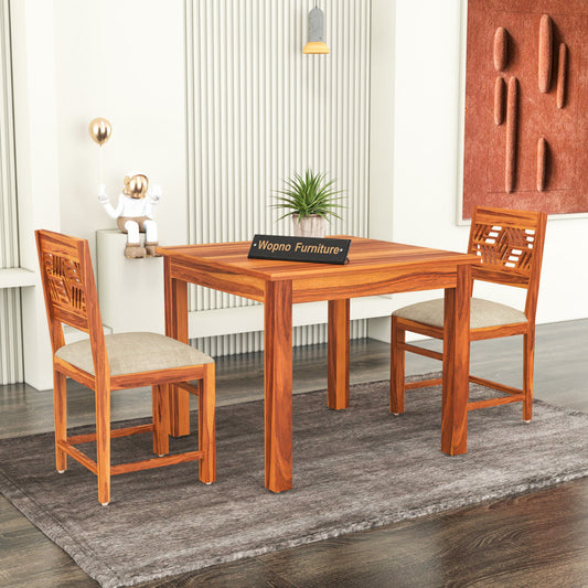 Morvex Sheesham Wood Dining Set 2 Seater (Honey Finish)