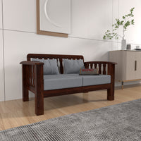 Raiden 2 Seater Solid Wood Sofa (Walnut Finish)