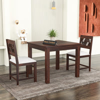 Morvex Sheesham Wood Dining Set 2 Seater (Walnut Finish)