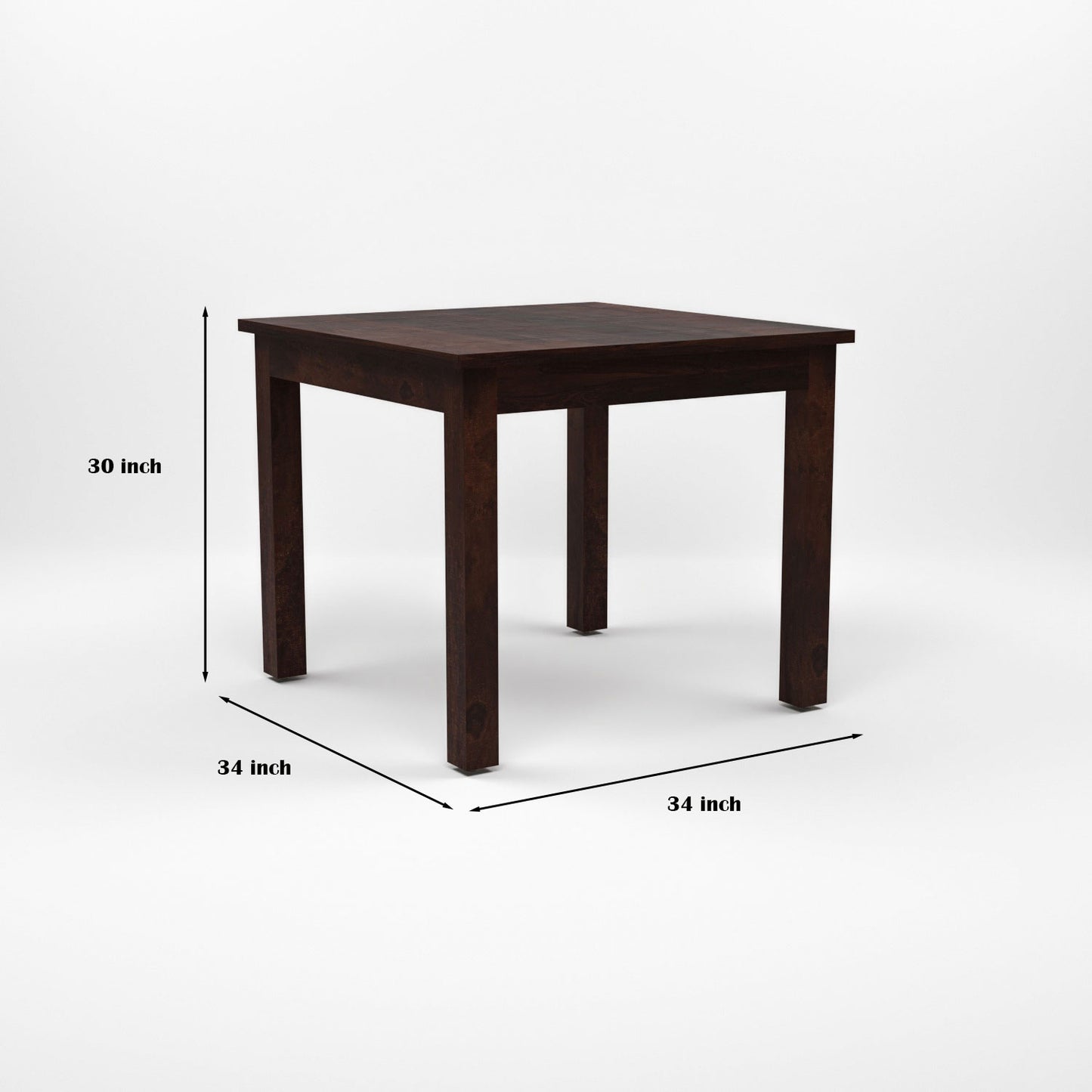 Morvex Sheesham Wood Dining Set 4 Seater 34x34x30 (Walnut Finish)