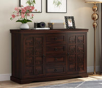 Arvendris Sheesham Wood Cabinet and Sideboard (Walnut Finish)