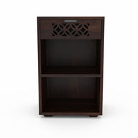 Lomricarionor Solid Sheesham Wood Bedside Table (Walnut Finish)