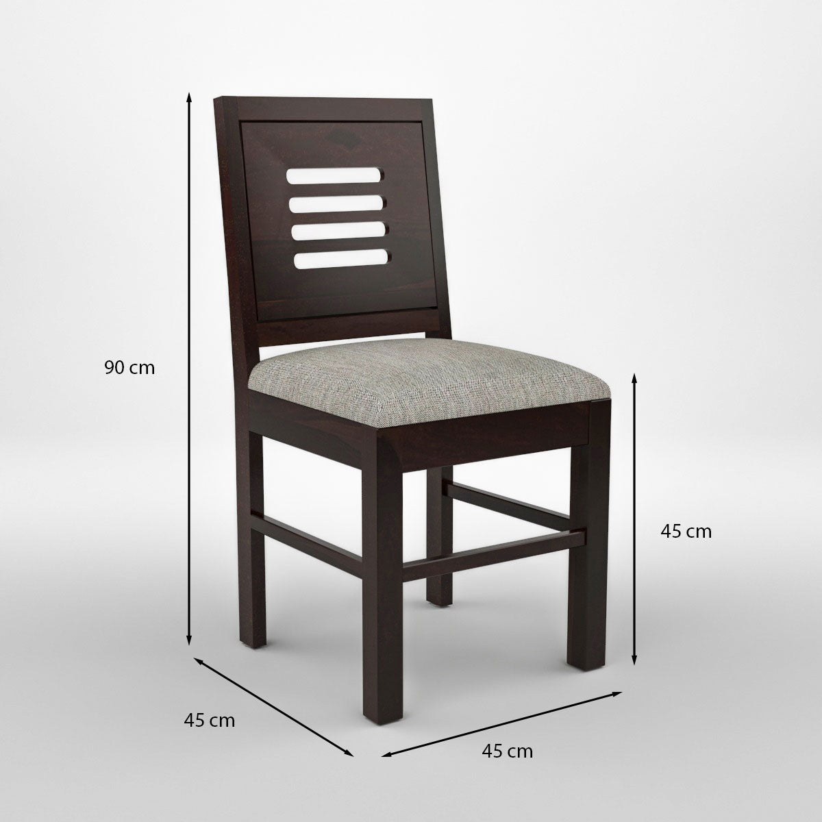 Solvian Sheesham Wood Dining Set 4 Seater 45x45x30 (Walnut Finish)