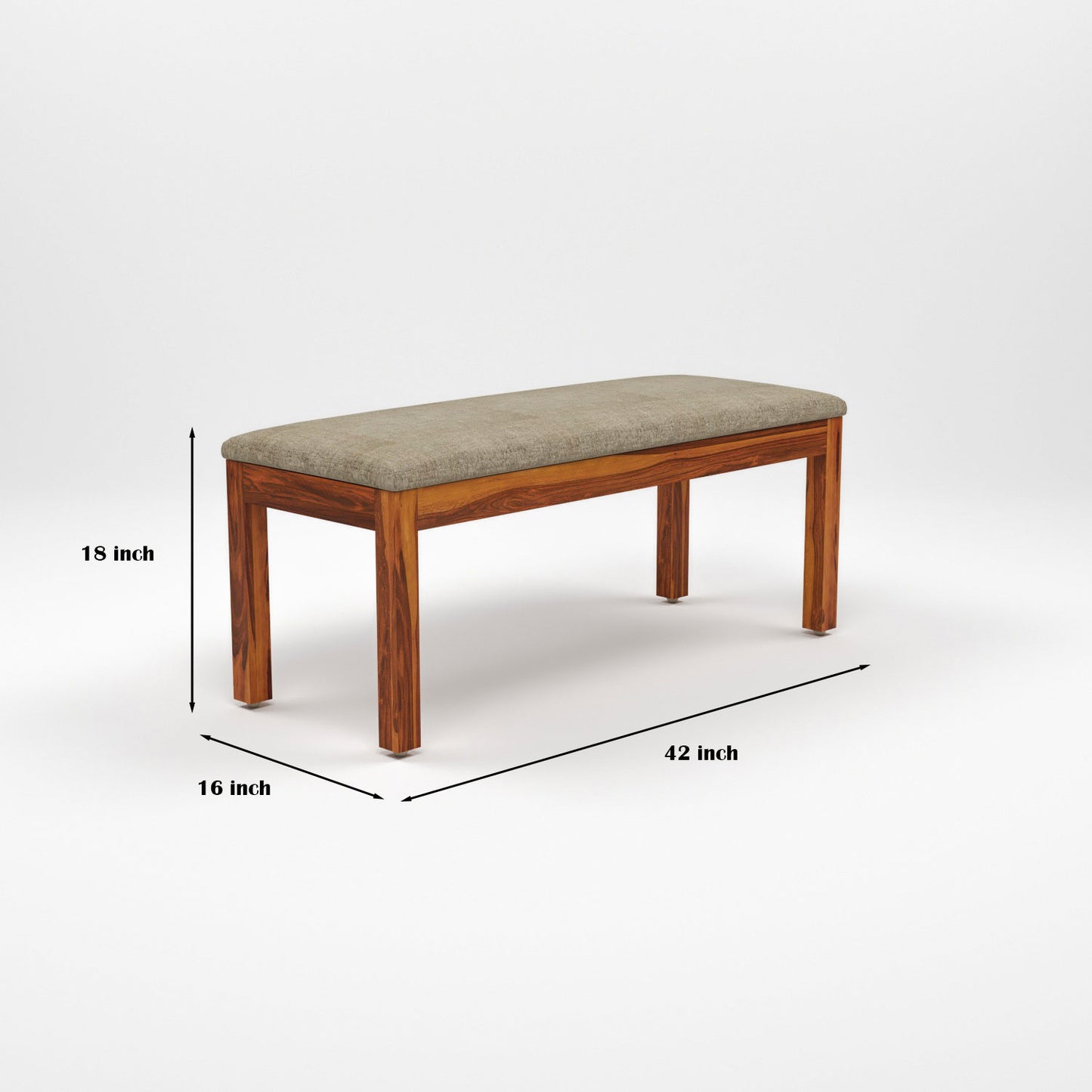 Morvex Sheesham Wood Dining Set 6 Seater With Bench (Honey Finish)