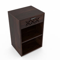 Lomricarionor Solid Sheesham Wood Bedside Table (Walnut Finish)