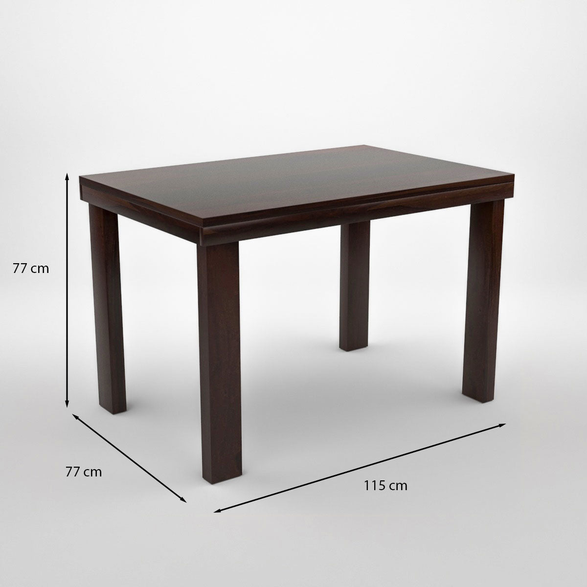 Solvian Sheesham Wood Dining Set 4 Seater 45x45x30 (Walnut Finish)