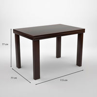 Solvian Sheesham Wood Dining Set 4 Seater 45x45x30 (Walnut Finish)