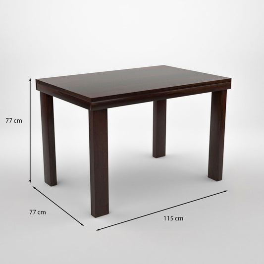 Solvian Sheesham Wood Dining Set 4 Seater 45x45x30 (Walnut Finish)