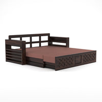 Orvan Solid  Sheesham Wooden 3 Seater diamond Sofa Cum Bed  (Walnut ,Finish )