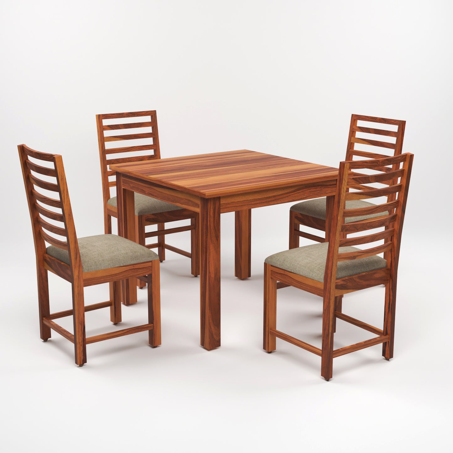 Lorveth Sheesham Wood Dining Set 4 Seater 34x34x30 (Honey Finish)