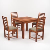 Lorveth Sheesham Wood Dining Set 4 Seater 34x34x30 (Honey Finish)