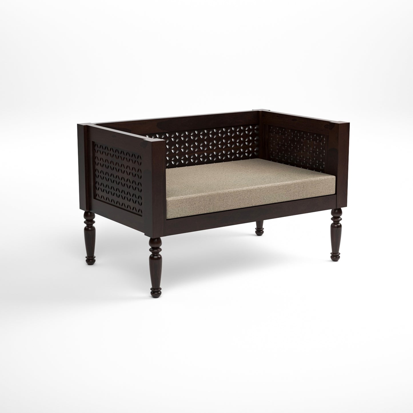 Marvon  Solid Sheesham Wooden 4 Seater Sofa Set (Walnut Finish )