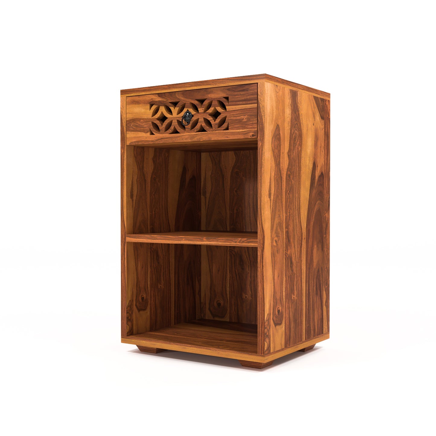 Lomricarionor Solid Sheesham Wood Bedside Table (Honey Finish)