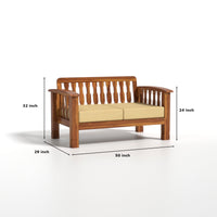 Raiden 3+2 Seater Solid Wood Sofa (Honey Finish)
