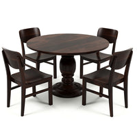 Elvara Sheesham Wood Dining Set 4 Seater (Walnut Finish)
