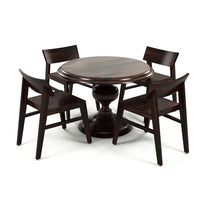 Dravik Sheesham Wood Dining Set 4 Seater (Walnut Finish)