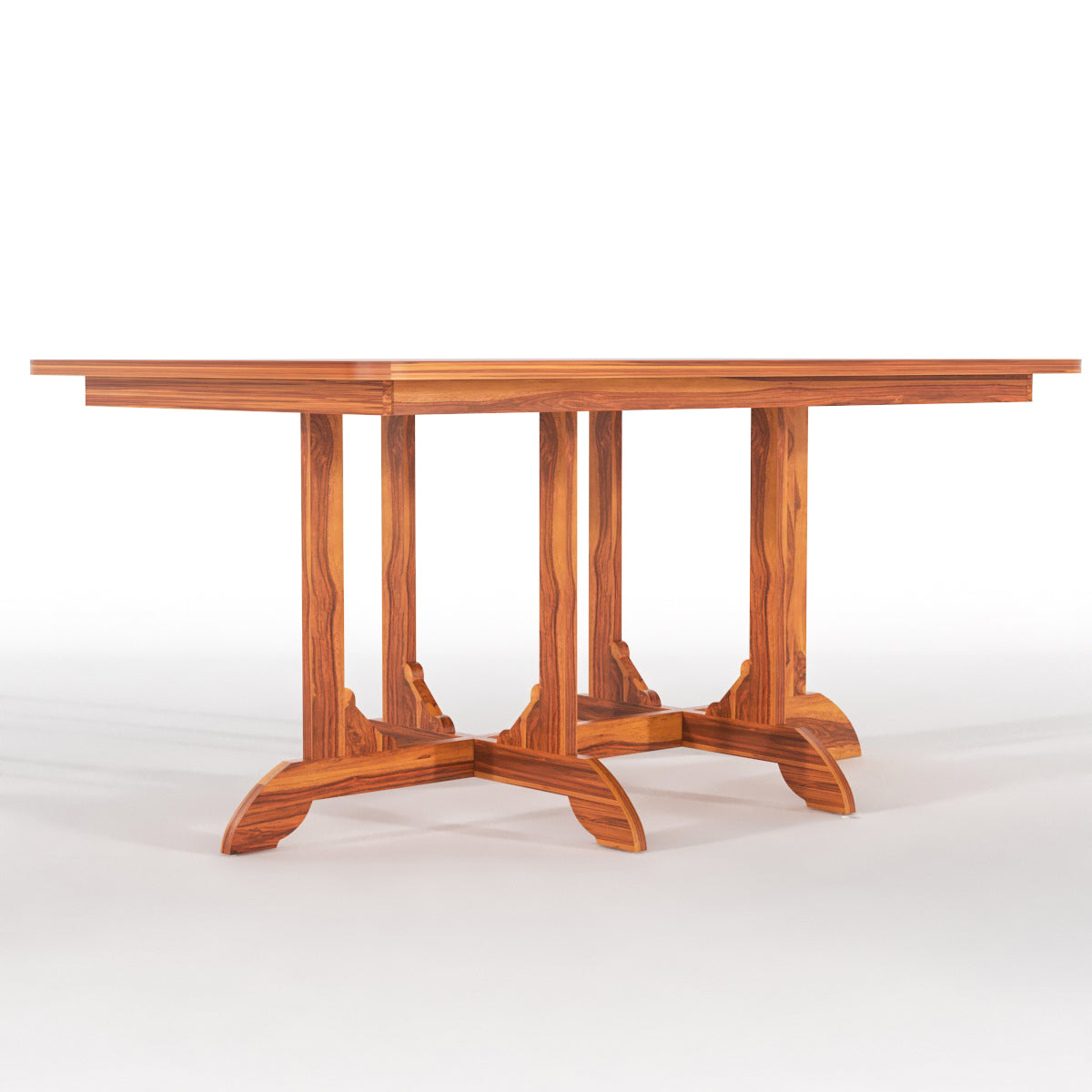 Virello Sheesham Wood Dining Set 6 Seater (Honey Finish)