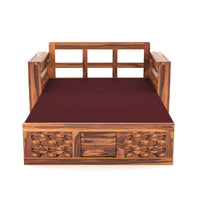 Orvan Solid  Sheesham Wooden 2 Seater diamond Sofa Cum Bed  (Honey,Finish )