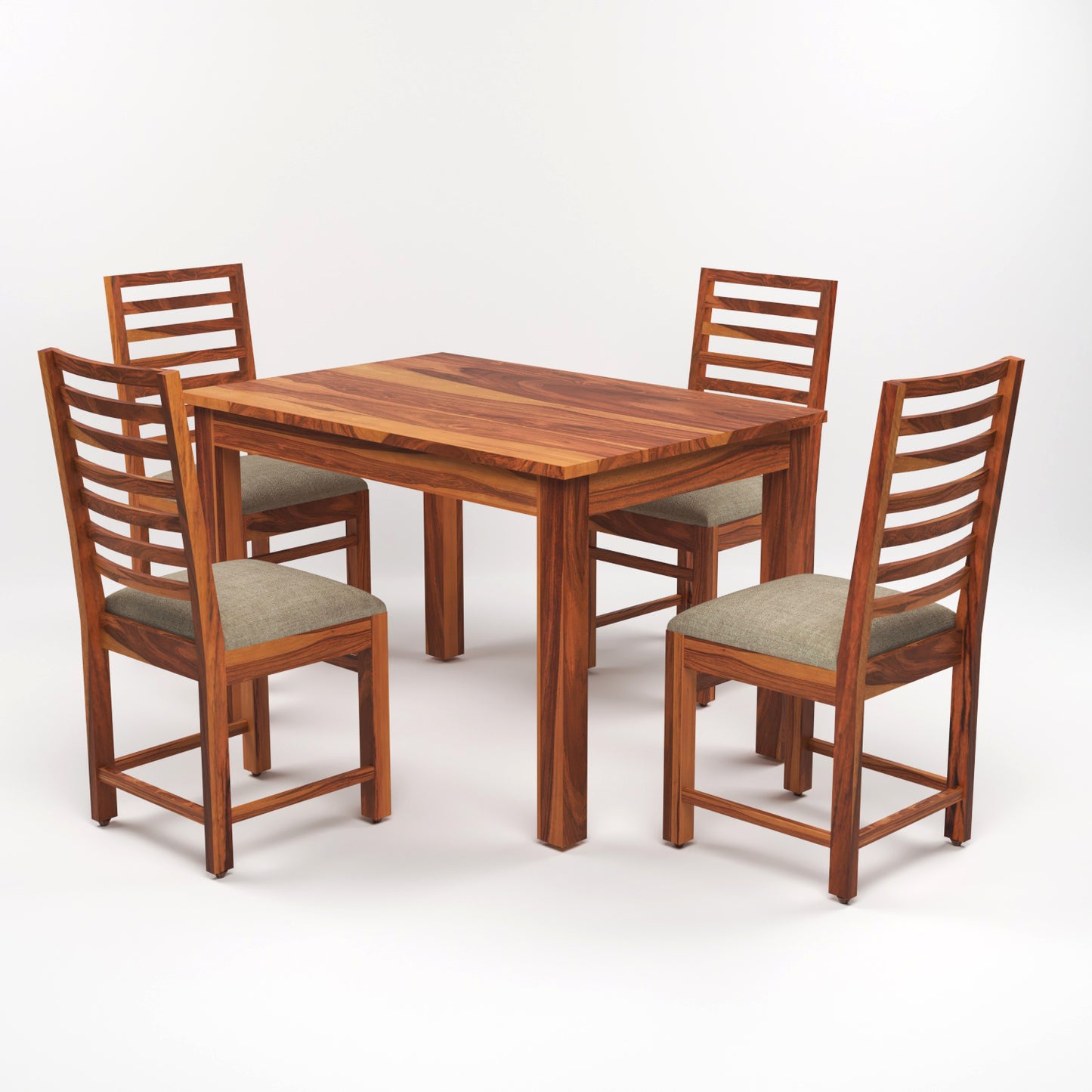 Lorveth Sheesham Wood Dining Set 4 Seater 45x45x30 (Honey Finish)