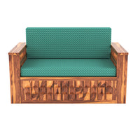 Orvan Solid Sheesham Wooden 2 Seater diamond Sofa Cum Bed (Honey ,Finish )