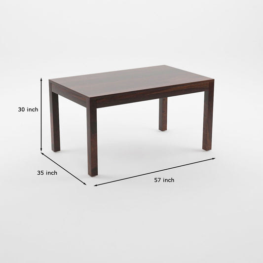 Norvik Sheesham Wood Dining Set 6 Seater With Bench (Walnut Finish)