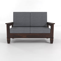 Trivralionel 2 Seater Solid Sheesham Wood Sofa Set (Walnut Finish)