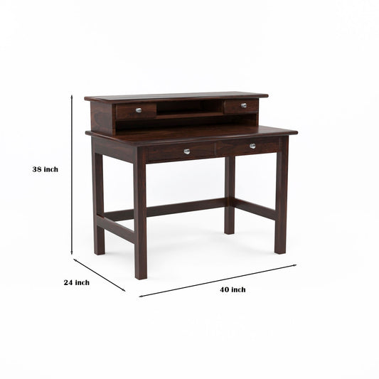 Avorin  Solid Sheesham Wood  Study Desk  (Walnut Finish)