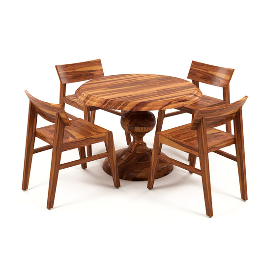 Dravik Sheesham Wood Dining Set 4 Seater (Honey Finish)