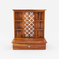Eryos  Solid Sheesham Wooden Temple for Pooja Home (Honey Finish )
