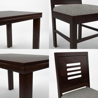 Solvian Sheesham Wood Dining Set 4 Seater 45x45x30 (Walnut Finish)