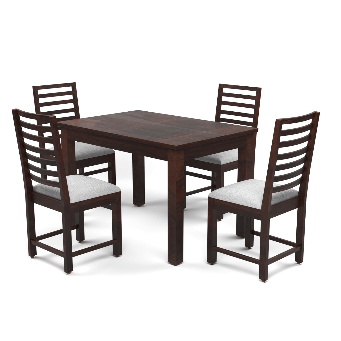 Lorveth Sheesham Wood Dining Set 4 Seater 45x45x30 (Walnut Finish)