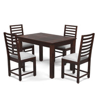 Lorveth Sheesham Wood Dining Set 4 Seater 45x45x30 (Walnut Finish)
