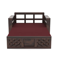 Orvan Solid  Sheesham Wooden 2 Seater diamond Sofa Cum Bed  (Walnut,Finish )