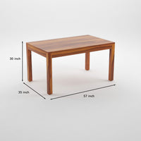 Norvik Sheesham Wood Dining Set 6 Seater With Bench (Honey Finish)