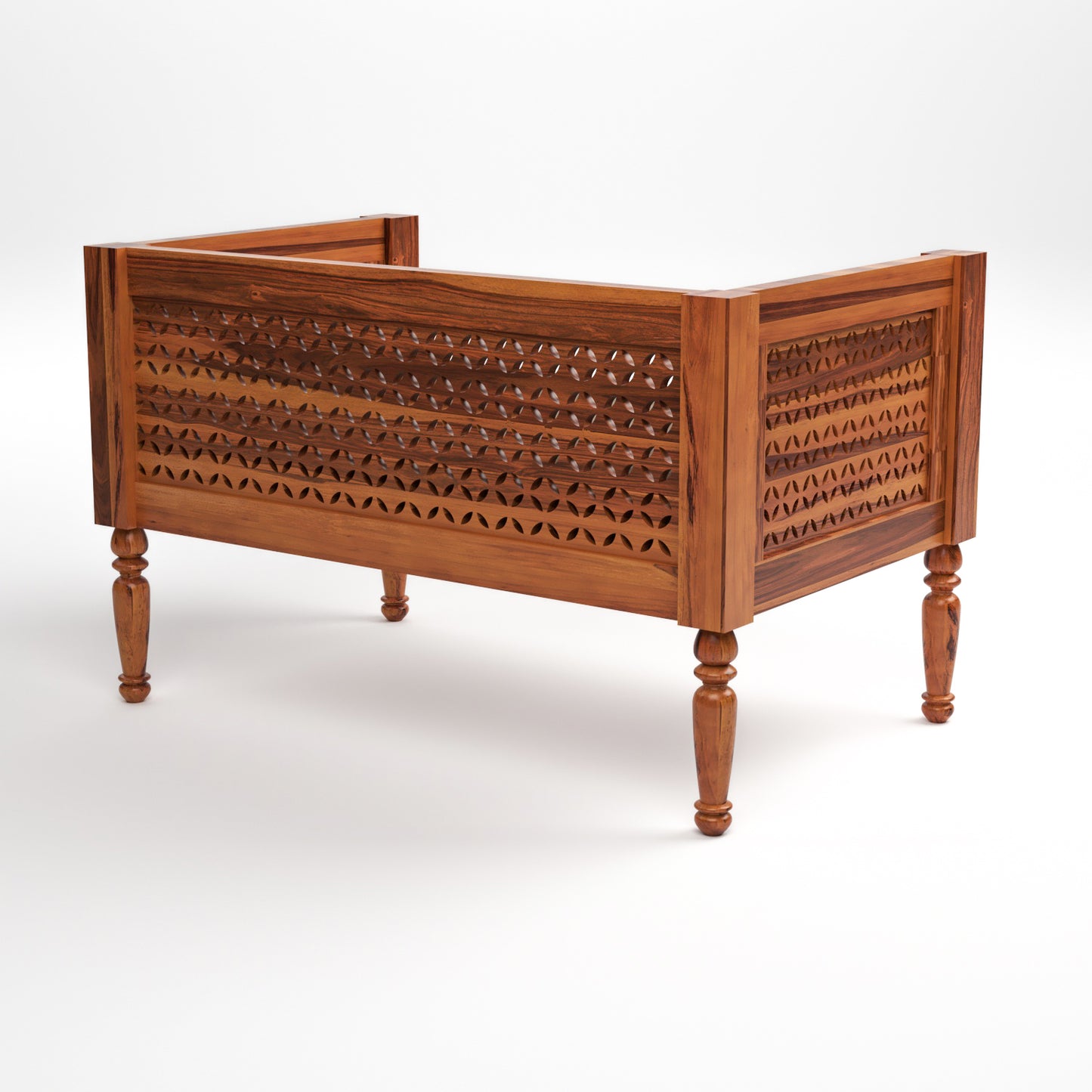 Ulnor   Solid Sheesham  Wooden 6 Seater Sofa Set (Honey Finish)
