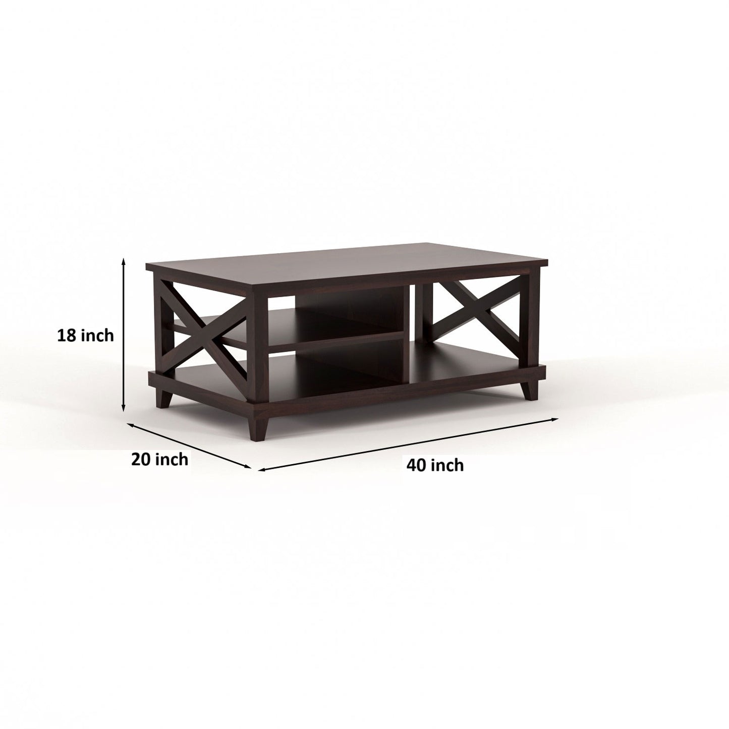 Kronel Solid Sheesham Wood Coffee Table (Walnut Finish) (Copy)