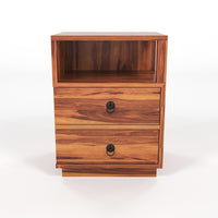 Zelvalion Solid Sheesham Wood Bedside Table (Honey Finish)