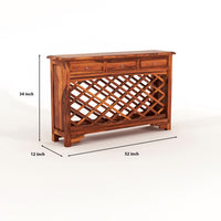 Pivra Solid Sheesham Wood Sideboard and Cabinets (Honey Finish)