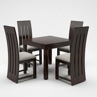Zephora Sheesham Wood Dining Set 4 Seater (Walnut Finish)